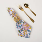 Floral Hand Block Printed Pure Cotton Outdoor Party Napkin