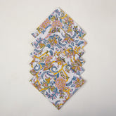 Floral Hand Block Printed Pure Cotton Outdoor Party Napkin