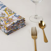 Floral Hand Block Printed Pure Cotton Outdoor Party Napkin