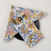 Floral Hand Block Printed Pure Cotton Outdoor Party Napkin