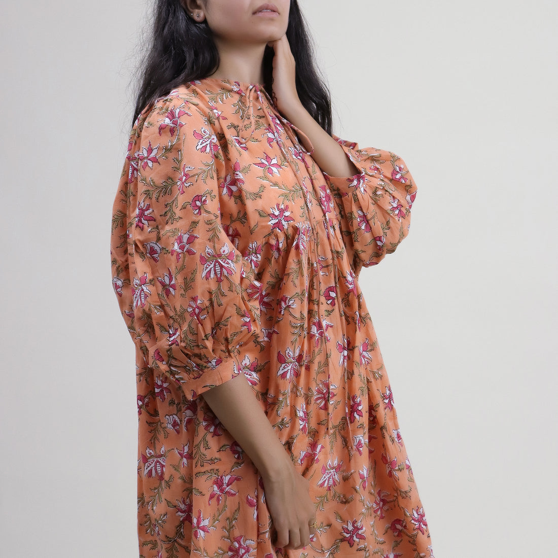 Floral Hand Block Printed Pure Cotton Women&