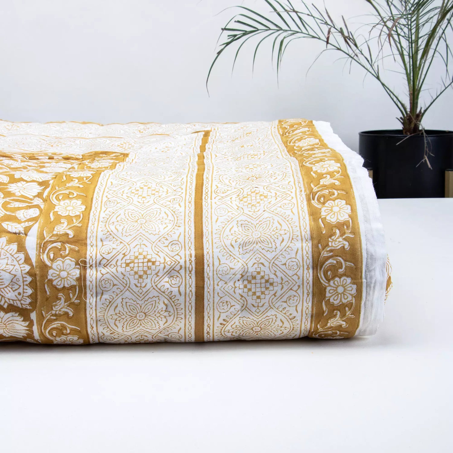 Floral Hand Block Printed Reversible Jaipuri Cotton Quilt