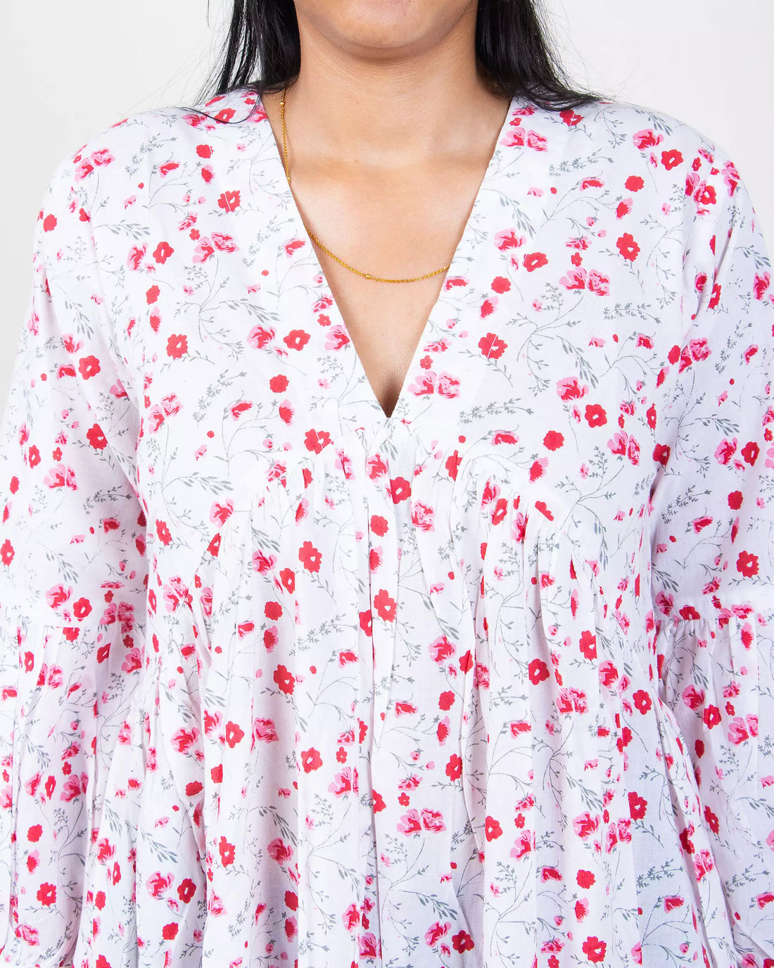 Floral Hand Printed Casual Maxi Dress for Women&