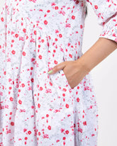 Floral Hand Printed Casual Maxi Dress for Women&