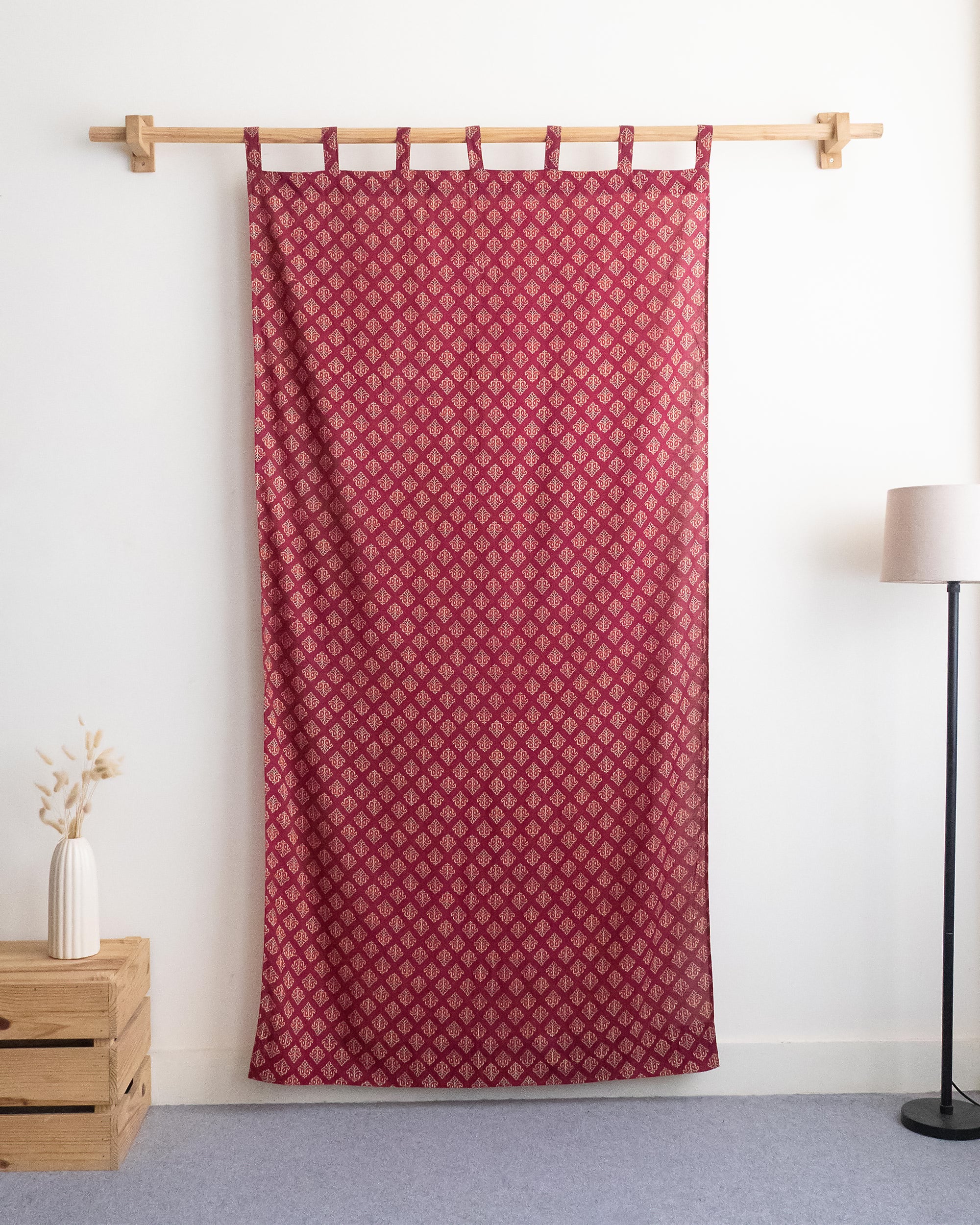 Floral Indian Block Print Pure Cotton Curtains