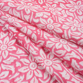 Floral Indian Block Printed Cotton Voile Fabric