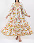 Floral Maxi Dress Hand Block Printed with Sleeves 