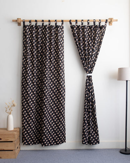 Floral Organic Cotton Block Print Curtains in India