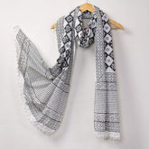Floral Pure Cotton Hand Block Printed Duptatta For Women&