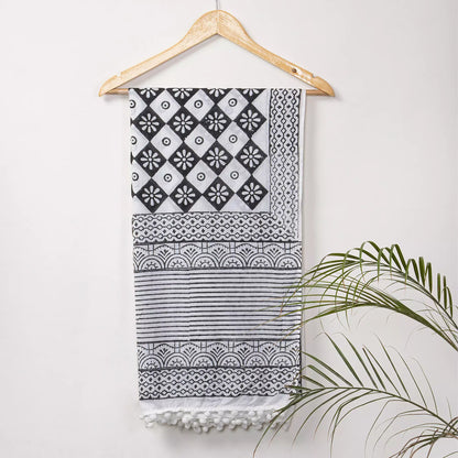 Floral Pure Cotton Hand Block Printed Duptatta For Women&