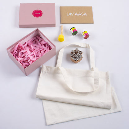 Floral Wooden Hand Blocks Fabric Printing Kit