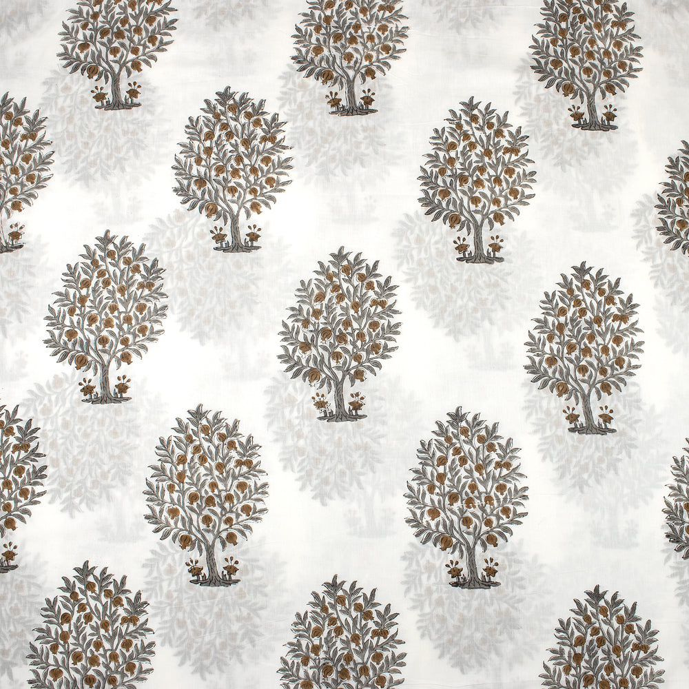 Furit Tree Cotton Hand Block Printed Fabric