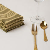 Brown Striped Hand Block Printed Cotton Table Napkin