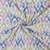 Geomaterial Multicolor Hand Block Print Fabric
