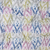 Geomaterial Multicolor Hand Block Print Fabric
