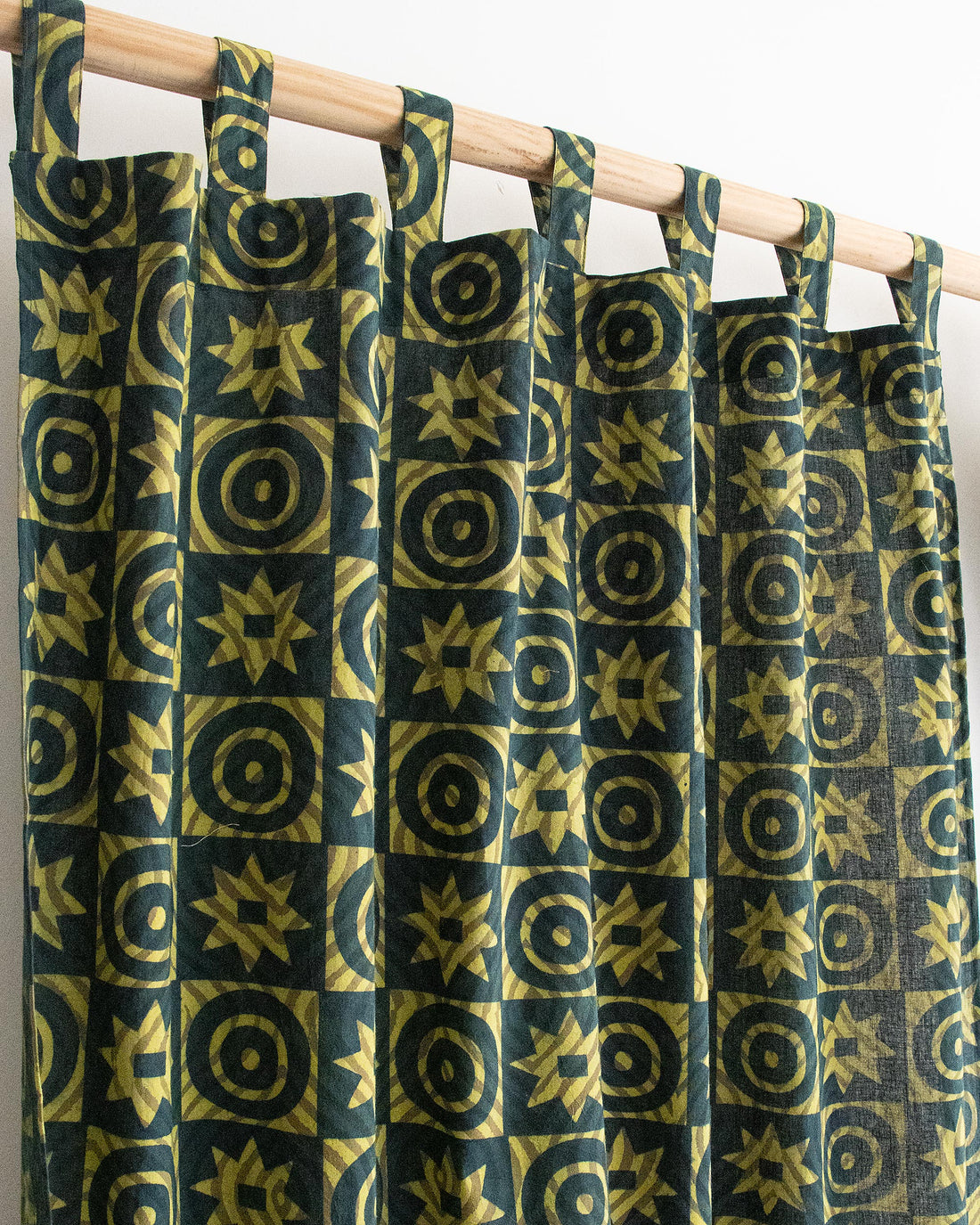 Geometric Block Printed Cotton Curtains Online