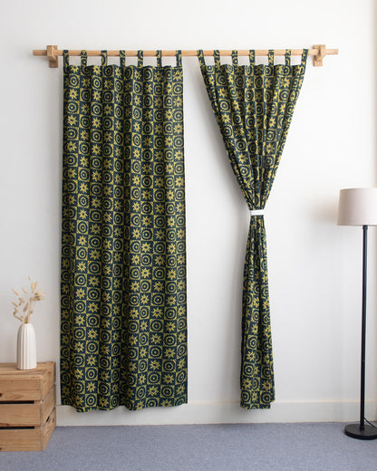 Geometric Block Printed Cotton Curtains Online