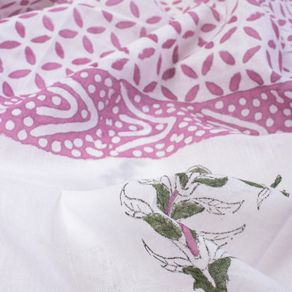 Geometrical Block Printed Cotton Sarong For Women
