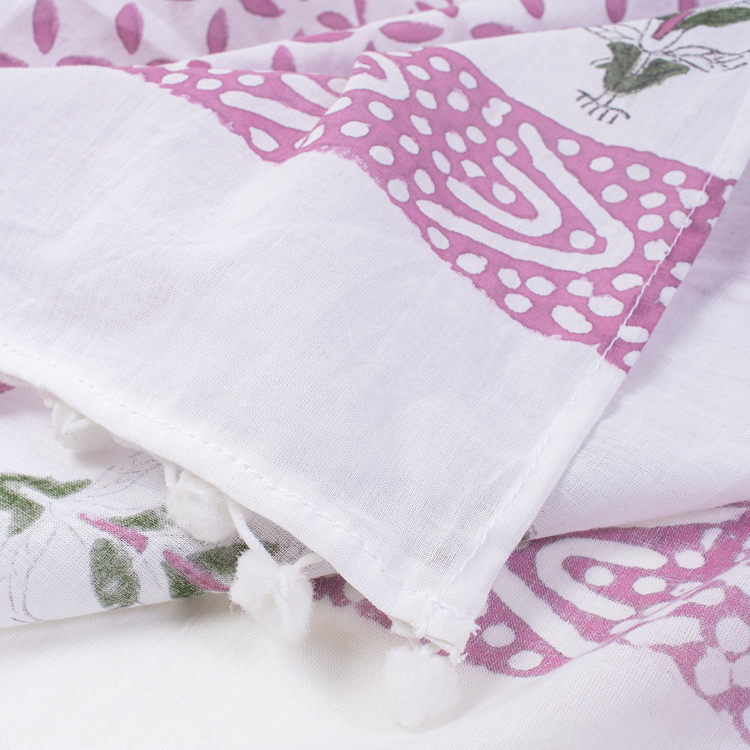 Geometrical Block Printed Cotton Sarong For Women