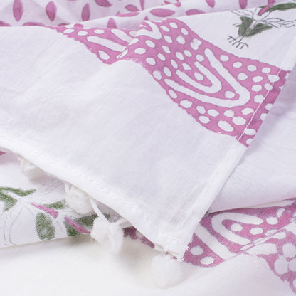 Geometrical Block Printed Cotton Sarong For Women