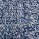 Geometrical Block Printed Indigo Blue Organic Natural Cotton Fabric