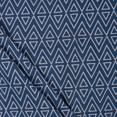 Geometrical Block Printed Indigo Cotton Material Fabric