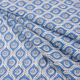 Geometrical Blue Booti Indian Cotton Cloth Fabric