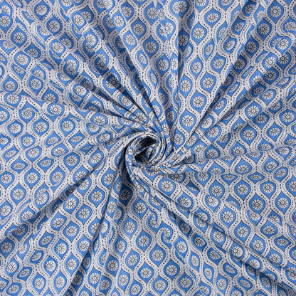 Geometrical Blue Booti Indian Cotton Cloth Fabric