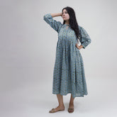 Geometrical Blue Printed Women&