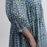 Geometrical Blue Printed Women&