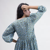 Geometrical Blue Printed Women&