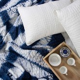 Geometrical Blue Tie Dyed Pure Cotton Kantha Quilts