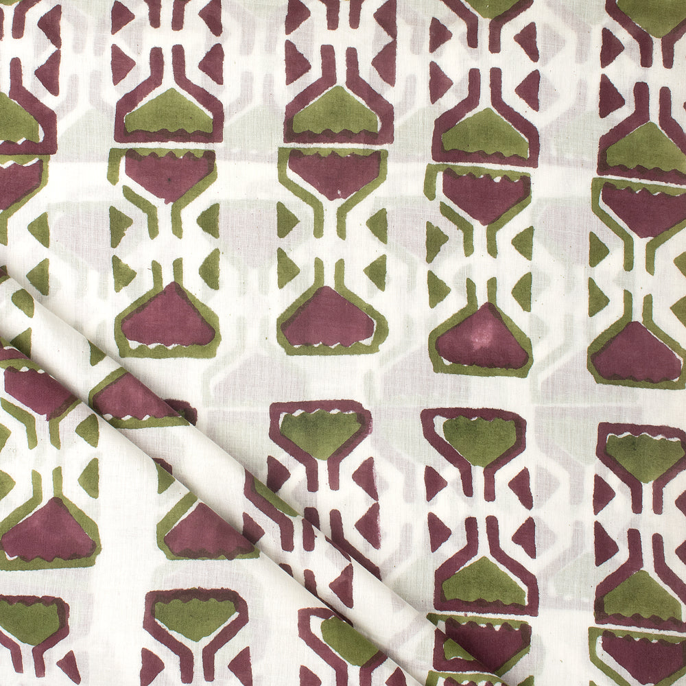 Geometrical Hand Block Print Cotton Fabric