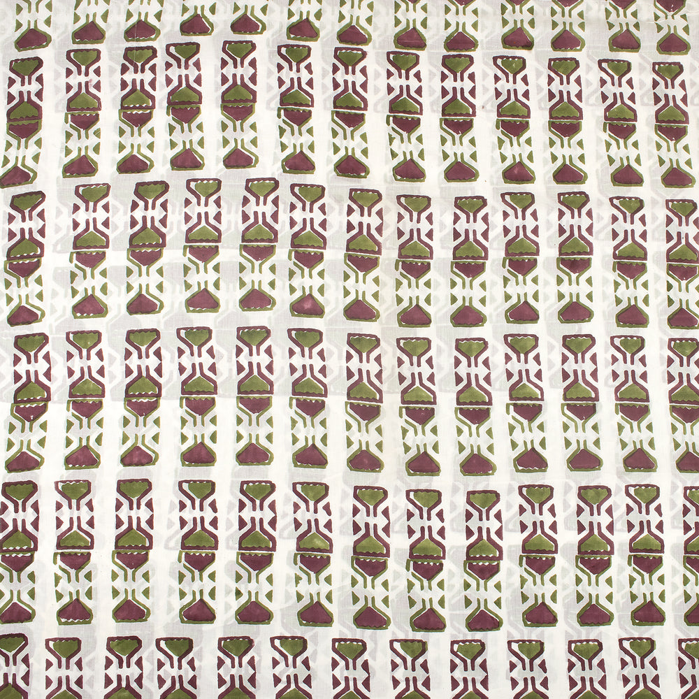 Geometrical Hand Block Print Cotton Fabric