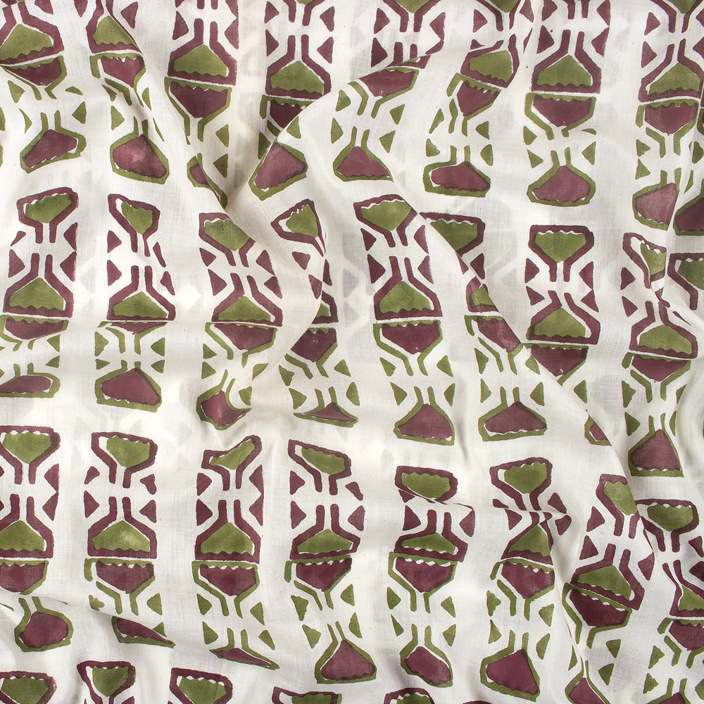 Geometrical Hand Block Print Cotton Fabric