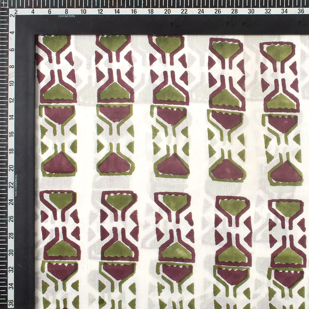Geometrical Hand Block Print Cotton Fabric