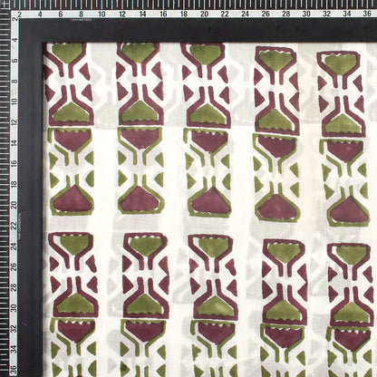 Geometrical Hand Block Print Cotton Fabric