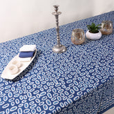 Geometrical Indigo Hand Block Printed Dining Table Cloth