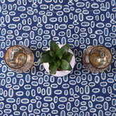 Geometrical Indigo Hand Block Printed Dining Table Cloth