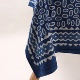 Geometrical Indigo Hand Block Printed Dining Table Cloth