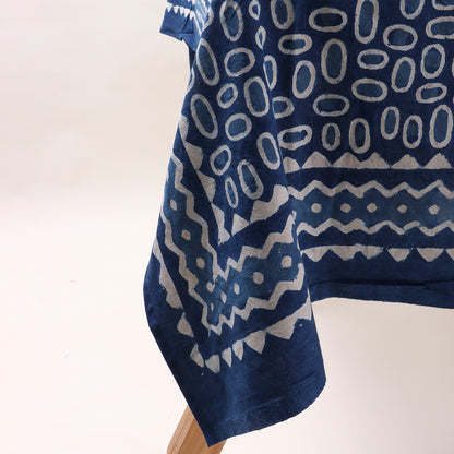 Geometrical Indigo Hand Block Printed Dining Table Cloth