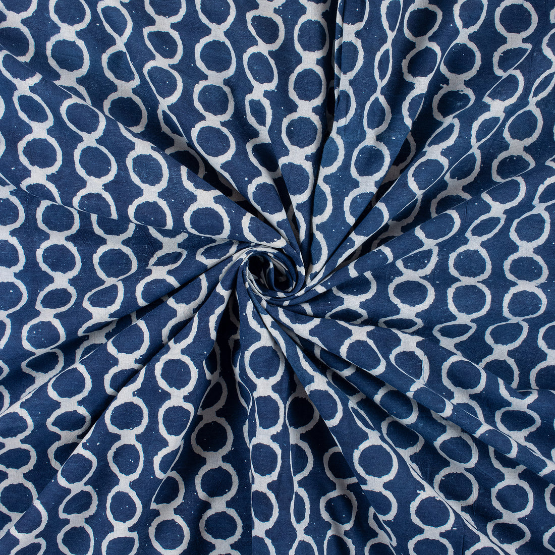Geometrical Printed Indigo Fabric By The Yard