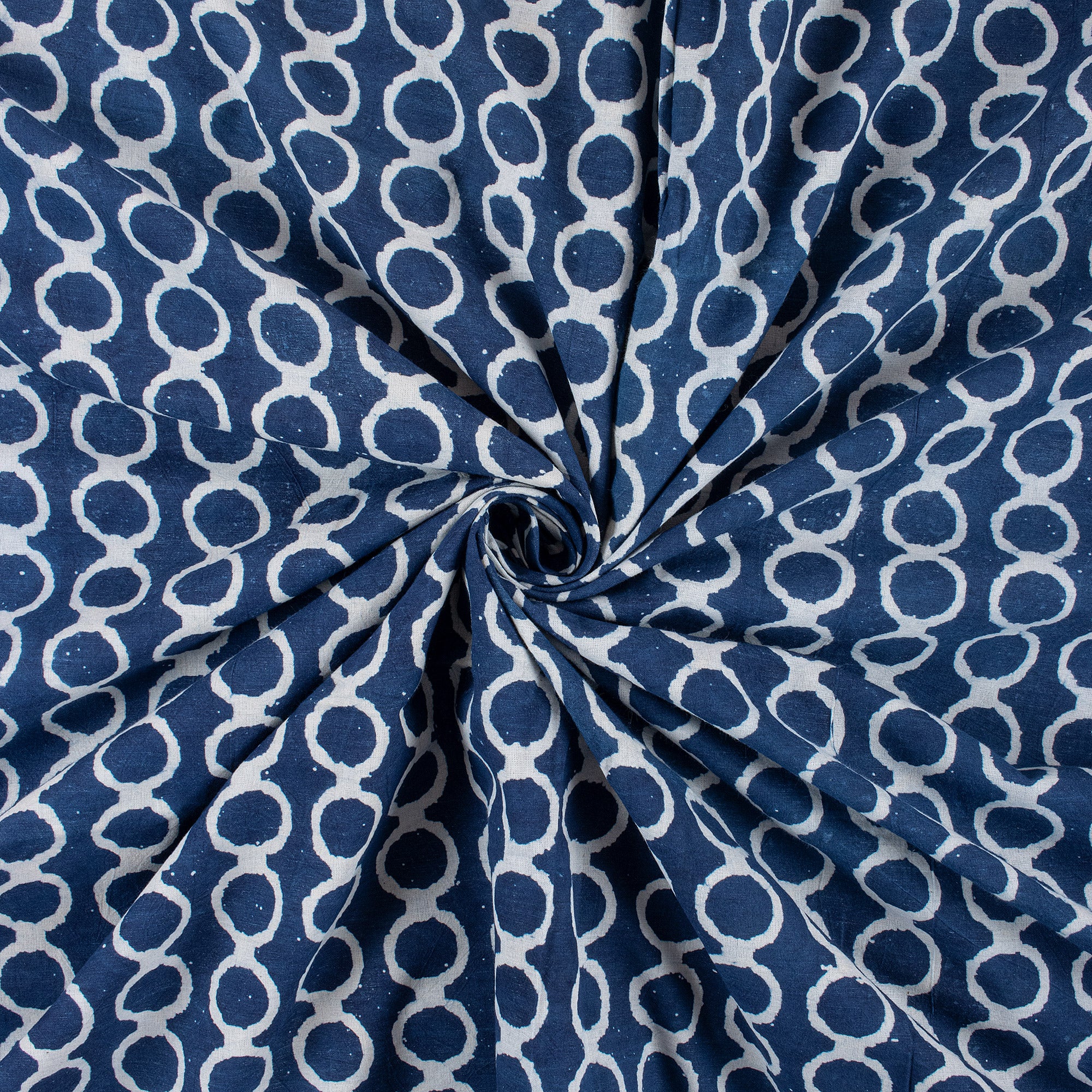 Geometrical Printed Indigo Fabric By The Yard
