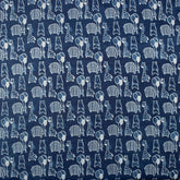 Giraffe and Bear Indigo Motif Cotton Fabric in India