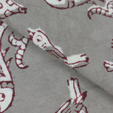 Gray Animal Kashish Hand Block Print Fabric