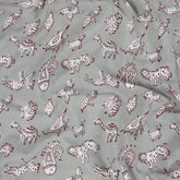Gray Animal Kashish Hand Block Print Fabric