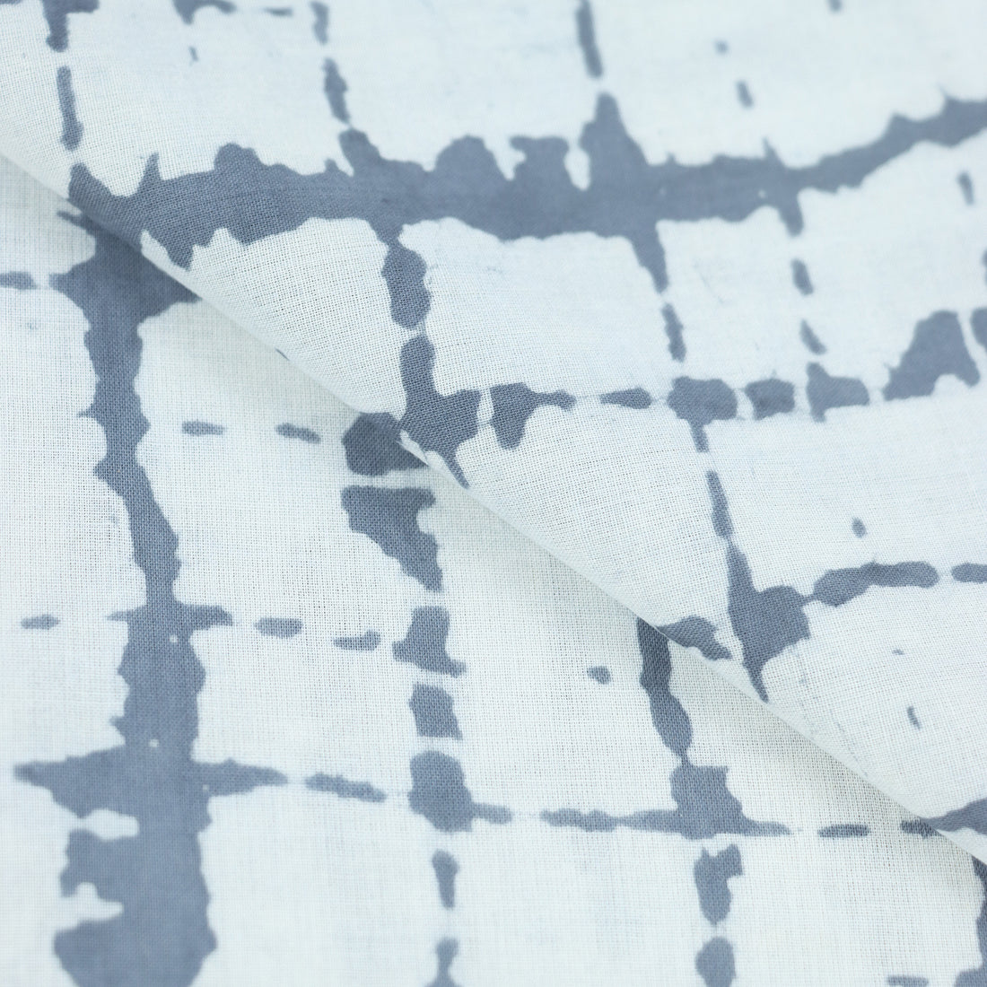 Gray Dabu Hand Block Print Fabric Online