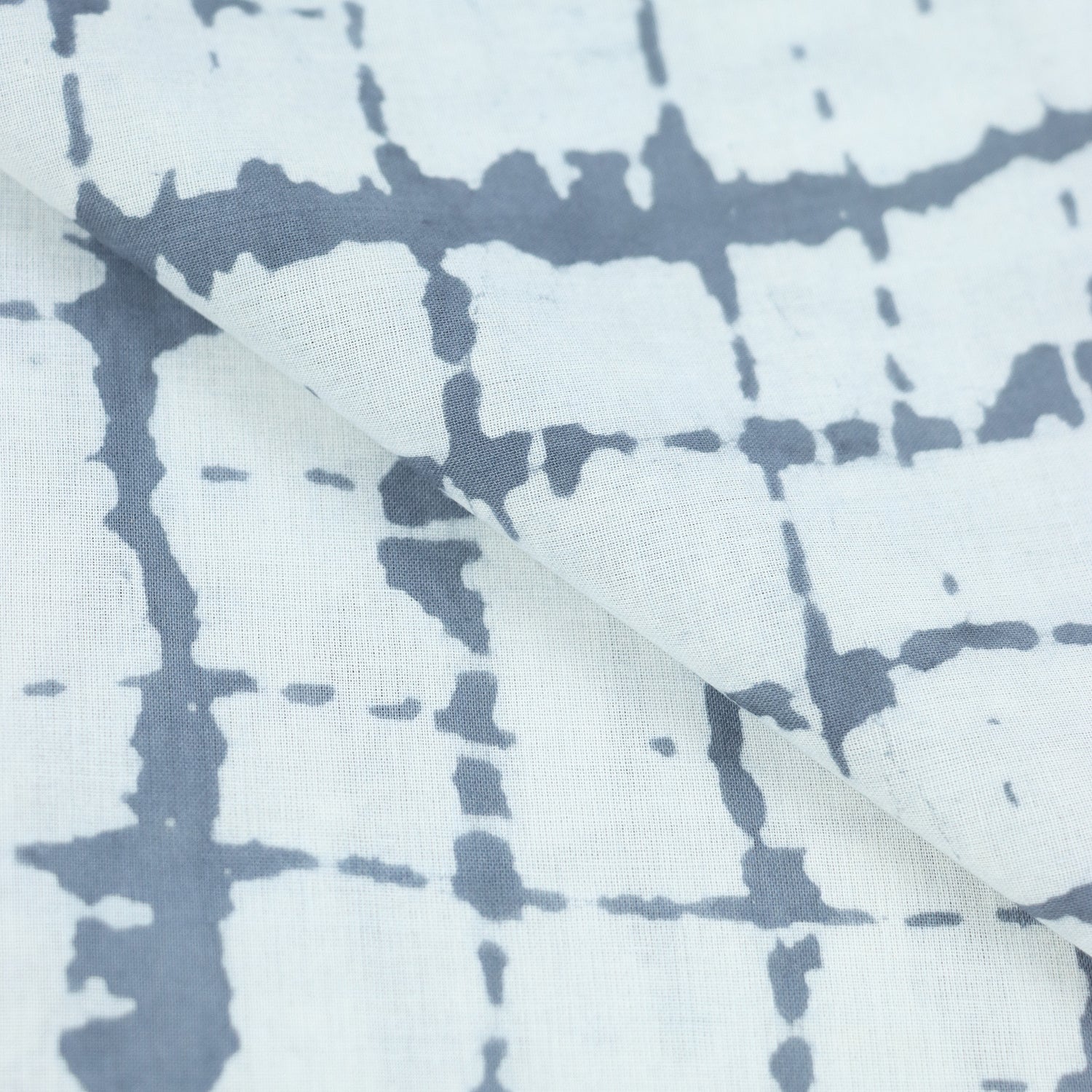 Gray Dabu Hand Block Print Fabric Online