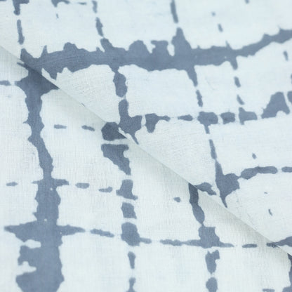 Gray Dabu Hand Block Print Fabric Online