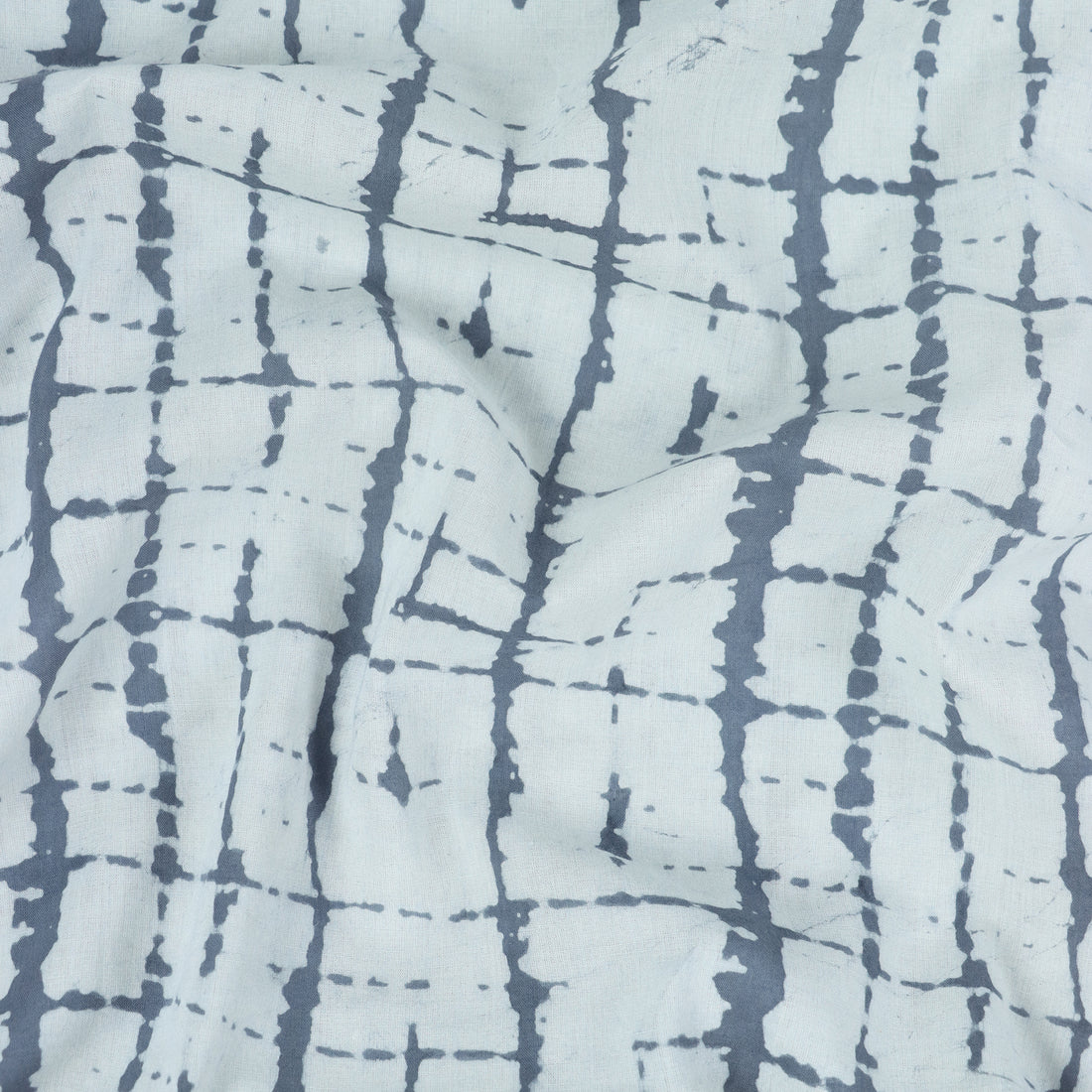 Gray Dabu Hand Block Print Fabric Online